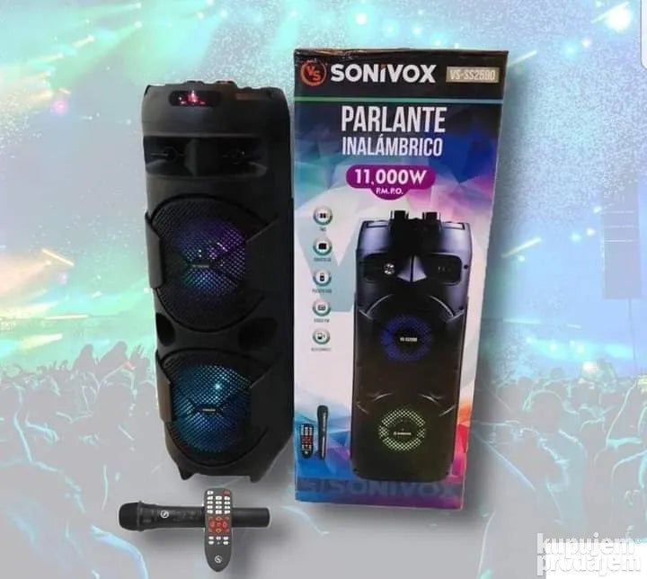 Veliki Bluetooth zvucnik Sonivox sa bezicnim mikrofonom