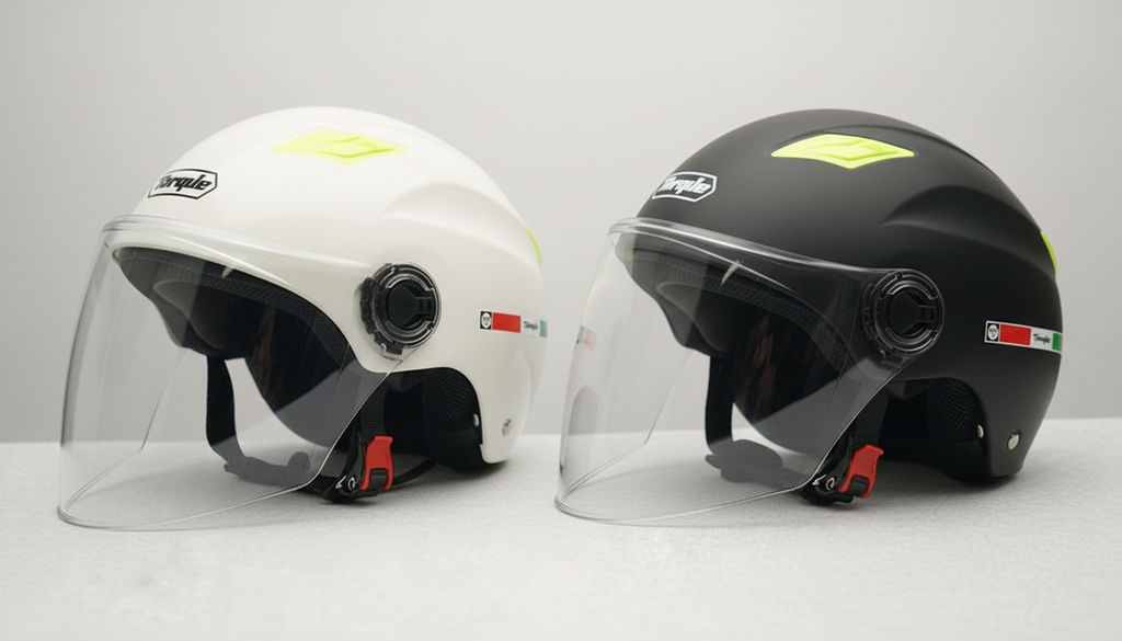 Moto Kaciga sa Vizirom – Zaštitna Kaciga za Motor i Skuter (Bela i Crna)