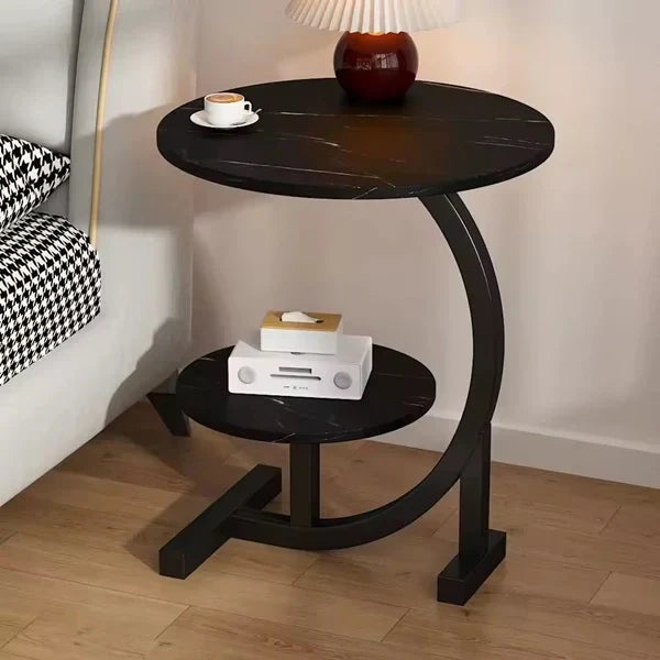Elegantni dupli stočić za spavaću i dnevnu sobu Crni