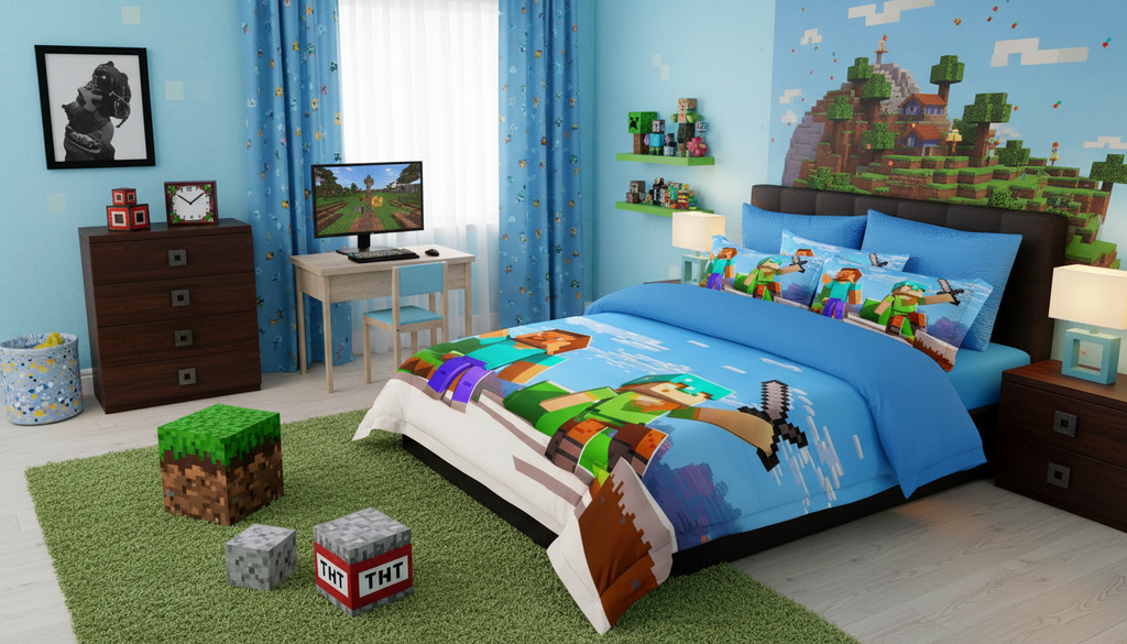 Minecraft 5D Dečija Posteljina – Mekana, Udobna i Savršen Poklon za Decu