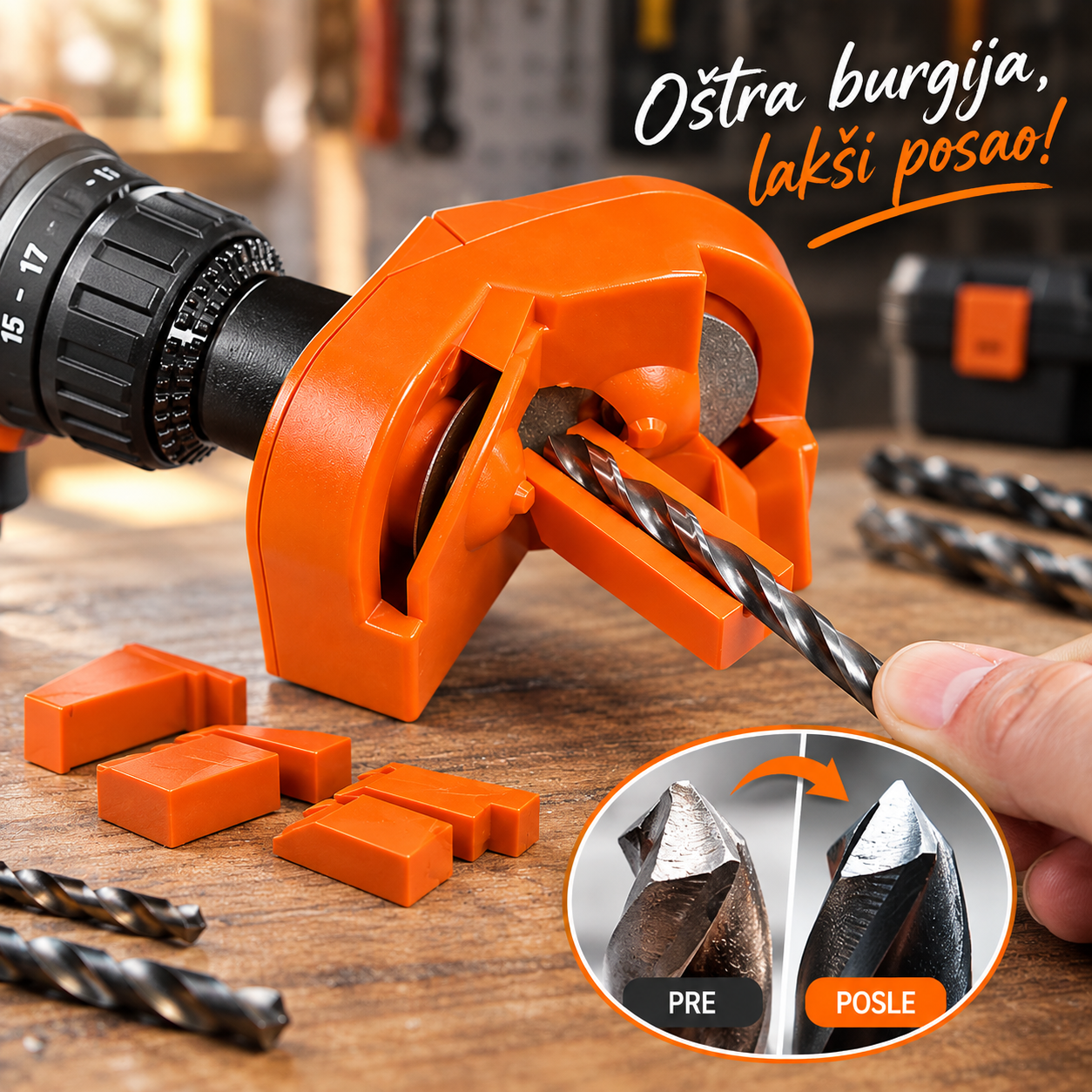 Višenamenski oštrač za burgije