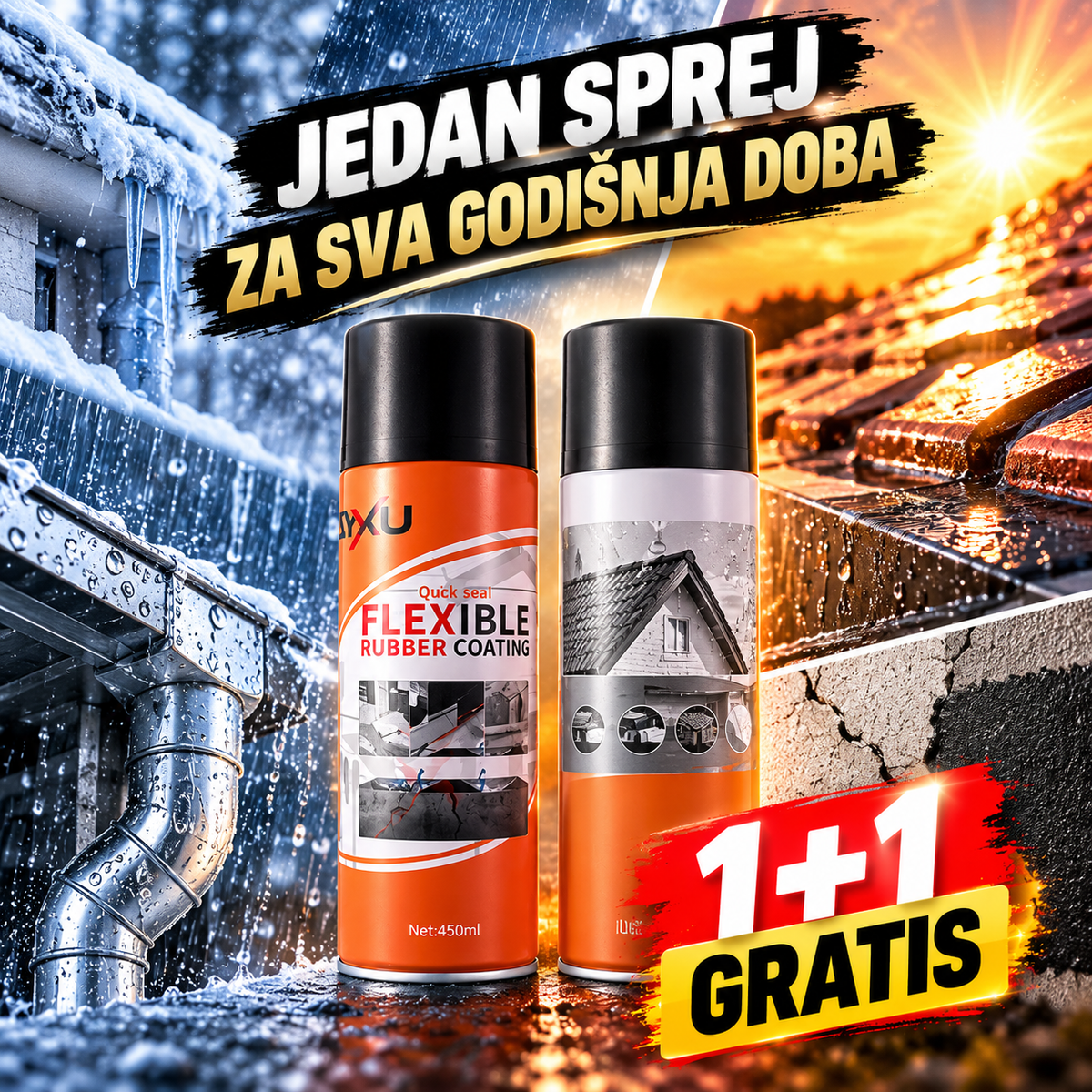 Guma u spreju za izolaciju, zaptivanje i lepljenje 1+1 Gratis