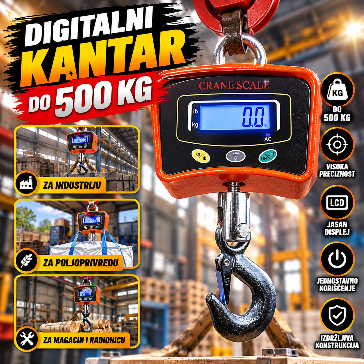 Digitalni kantar vaga do 500 kg