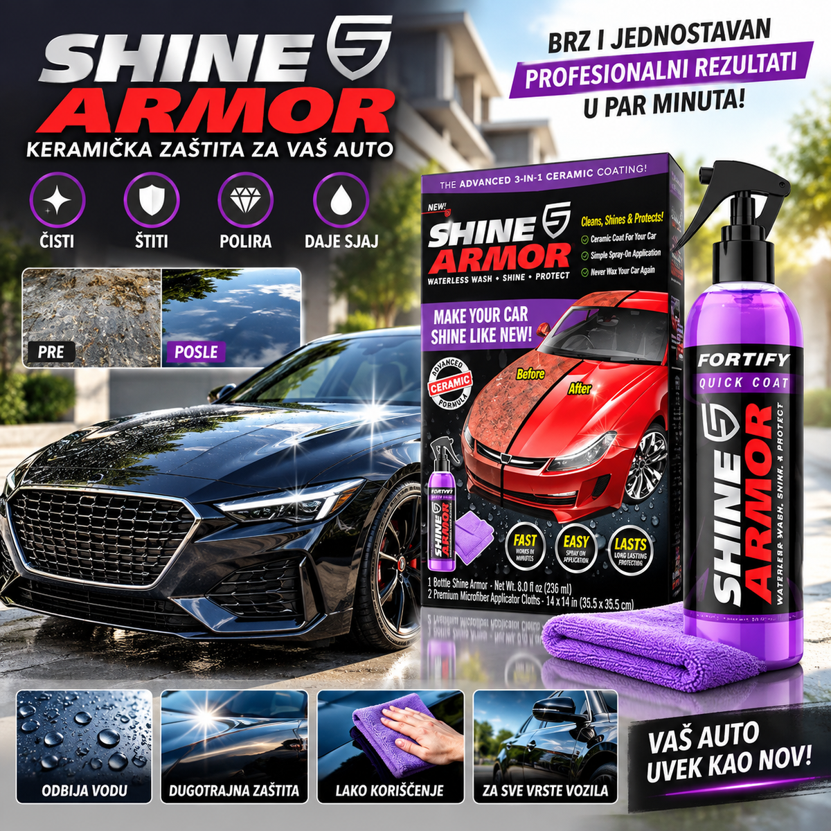 Sprej za poliranje vozila SHINE ARMOR