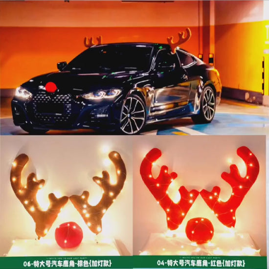 Novogodišnji rogovi za auto sa LED lampicama