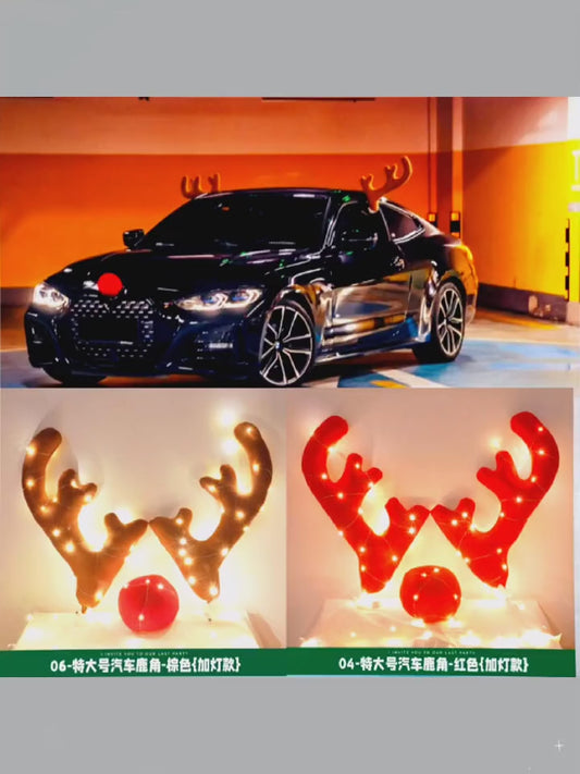 Novogodišnji rogovi za auto sa LED lampicama