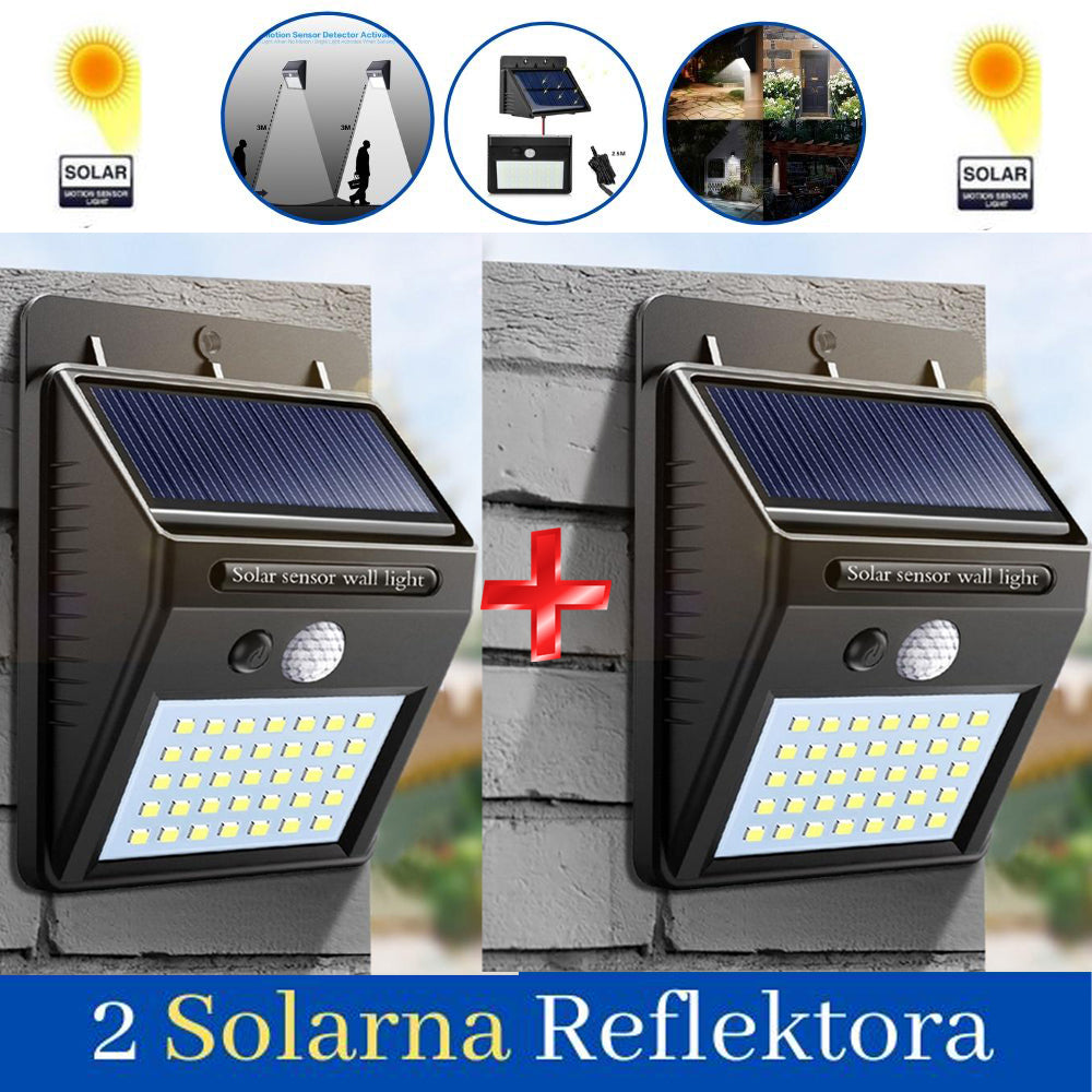 2 Solarna Led Reflektora (20 dioda) 